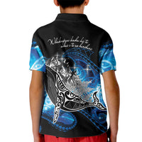 Maori Matariki Te Araroa Paikea Starry Kid Polo Shirt Tangaroa Whakatauki