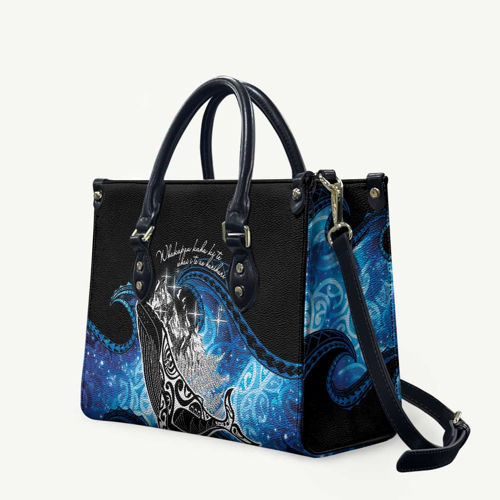 Maori Matariki Te Araroa Paikea Starry Leather Bag Tangaroa Whakatauki