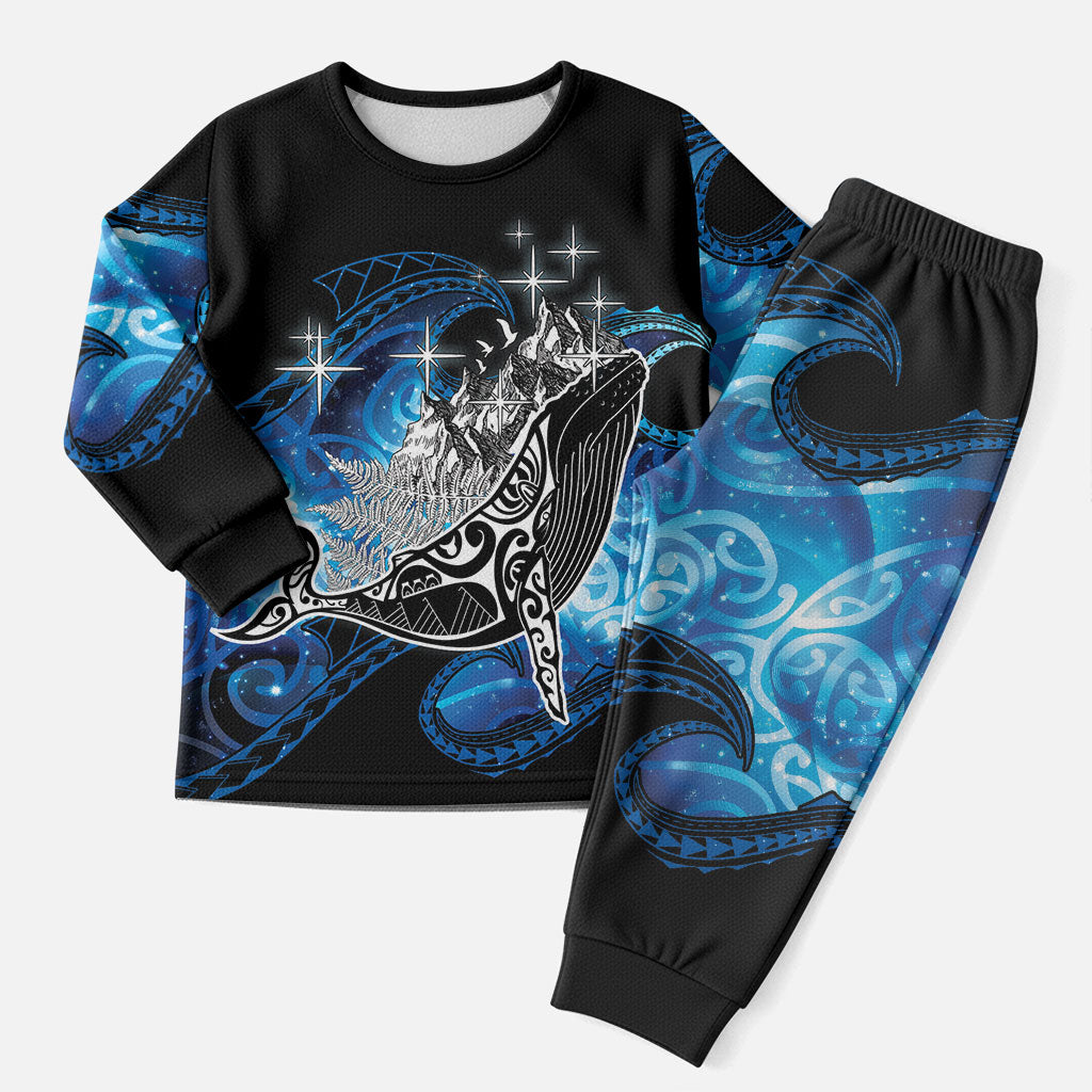 Maori Matariki Te Araroa Paikea Starry Christmas Pajama Set Tangaroa Whakatauki LT7 Men Black - Polynesian Pride