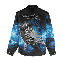 Maori Matariki Te Araroa Paikea Starry Women Casual Shirt Tangaroa Whakatauki