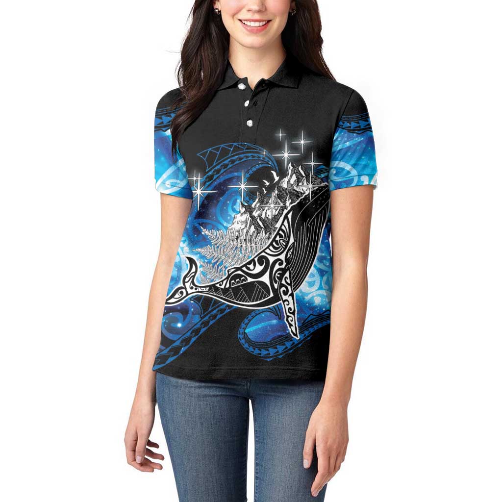 Maori Matariki Te Araroa Paikea Starry Women Polo Shirt Tangaroa Whakatauki