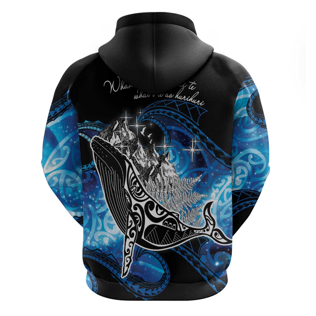 Maori Matariki Te Araroa Paikea Starry Zip Hoodie Tangaroa Whakatauki