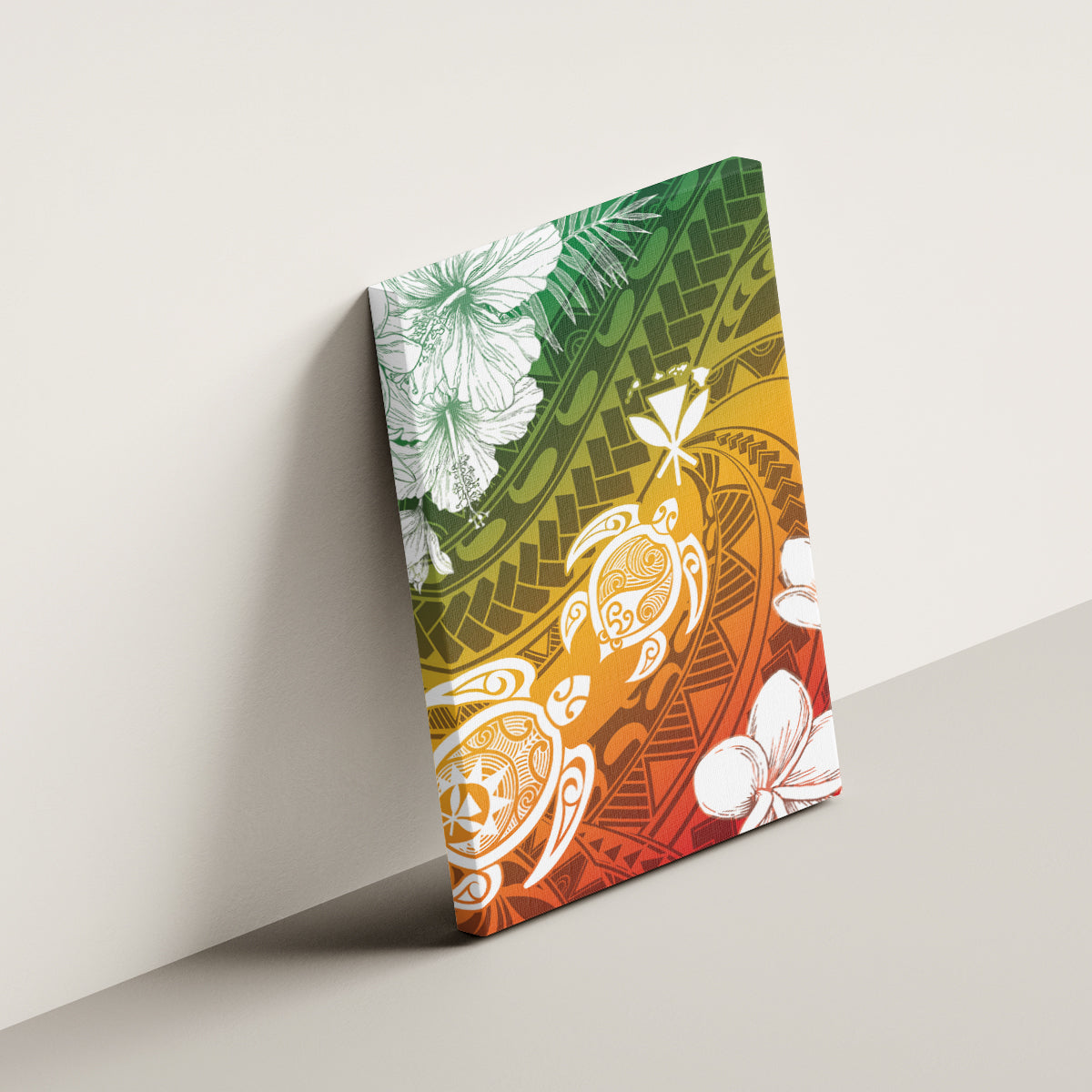 Kanaka Maoli Hawaii Flag Day Canvas Wall Art Vibrant Frangipani