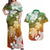 Kanaka Maoli Hawaii Flag Day Couples Matching Off Shoulder Maxi Dress and Hawaiian Shirt Vibrant Frangipani