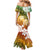 Kanaka Maoli Hawaii Flag Day Family Matching Mermaid Dress and Hawaiian Shirt Vibrant Frangipani