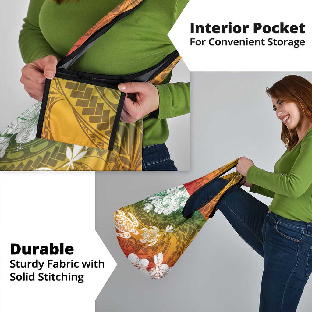 Kanaka Maoli Hawaii Flag Day Grocery Bag Vibrant Frangipani