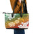 Kanaka Maoli Hawaii Flag Day Leather Tote Bag Vibrant Frangipani