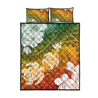 Kanaka Maoli Hawaii Flag Day Quilt Bed Set Vibrant Frangipani