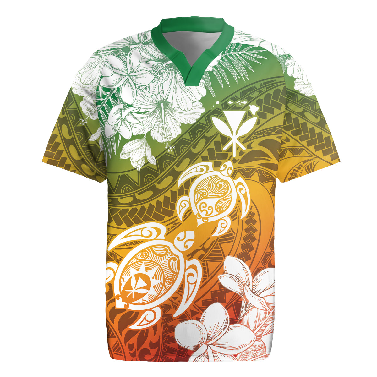 Kanaka Maoli Hawaii Flag Day Rugby Jersey Vibrant Frangipani