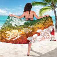 Kanaka Maoli Hawaii Flag Day Sarong Vibrant Frangipani