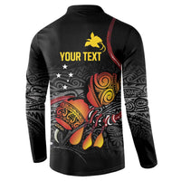 Personalized Papua New Guinea Milne Bay Button Sweatshirt Bagi Necklace Mix Lime Pot Grunge