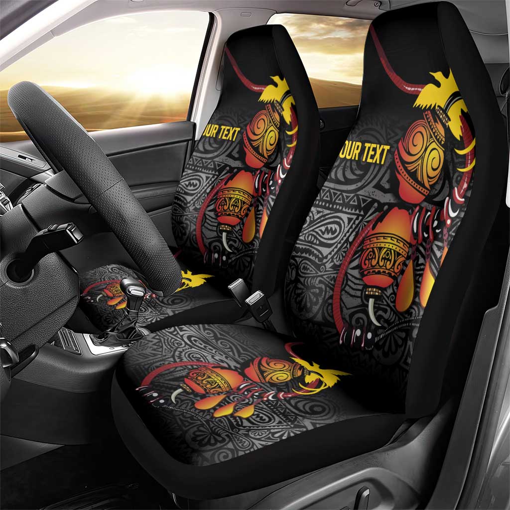 Personalized Papua New Guinea Milne Bay Car Seat Cover Bagi Necklace Mix Lime Pot Grunge