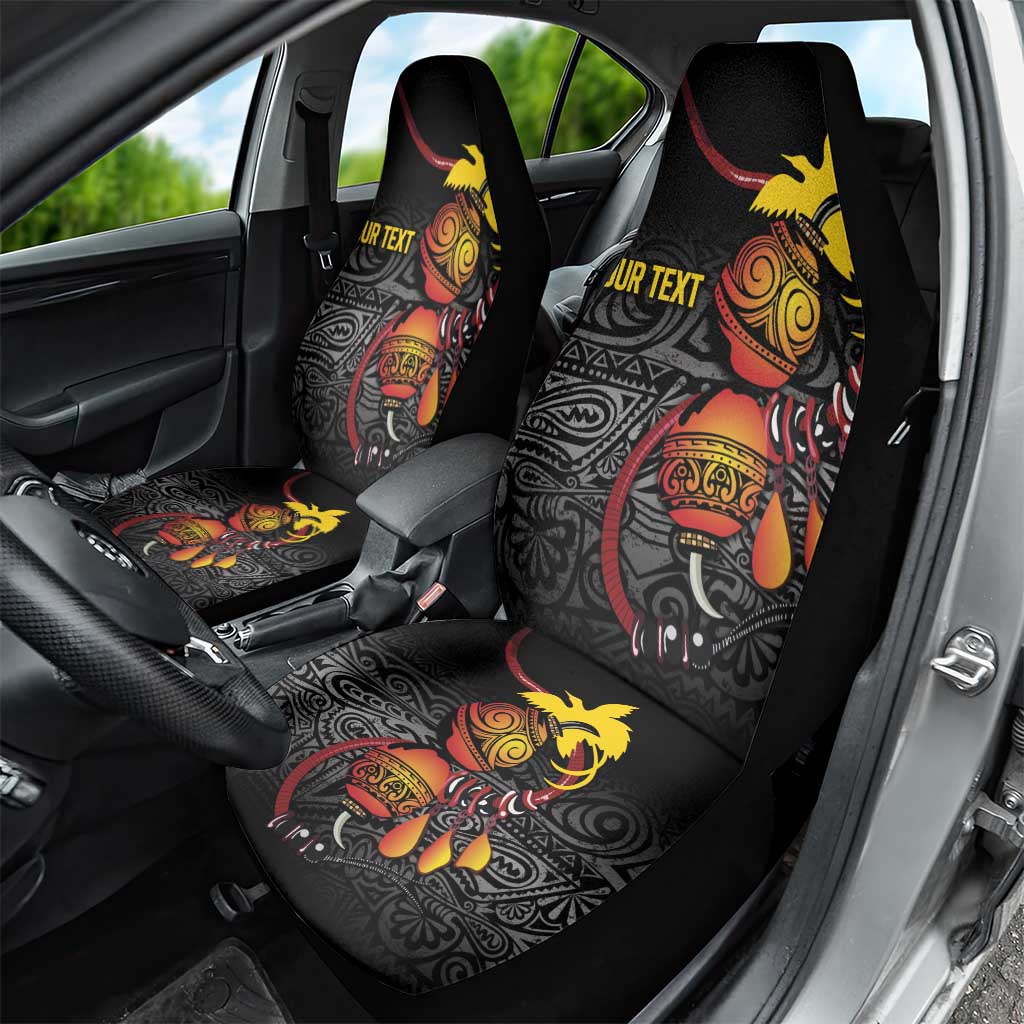Personalized Papua New Guinea Milne Bay Car Seat Cover Bagi Necklace Mix Lime Pot Grunge