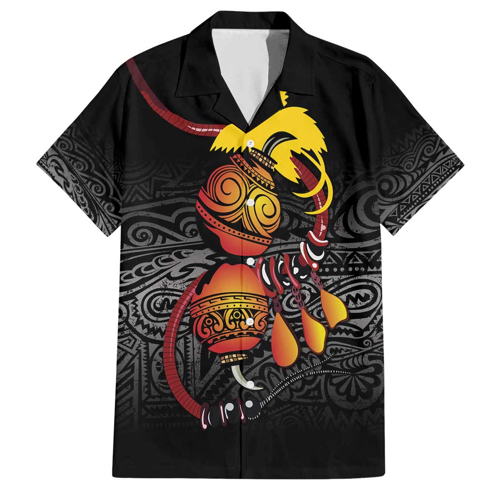 Personalized Papua New Guinea Milne Bay Family Matching Off Shoulder Short Dress and Hawaiian Shirt Bagi Necklace Mix Lime Pot Grunge LT7 Dad's Shirt - Short Sleeve Black - Polynesian Pride
