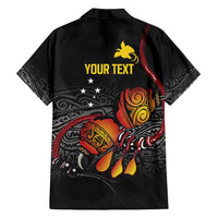 Personalized Papua New Guinea Milne Bay Family Matching Off Shoulder Short Dress and Hawaiian Shirt Bagi Necklace Mix Lime Pot Grunge LT7 - Polynesian Pride