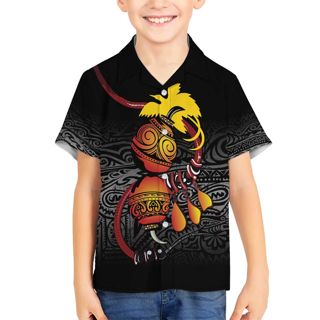 Personalized Papua New Guinea Milne Bay Family Matching Summer Maxi Dress and Hawaiian Shirt Bagi Necklace Mix Lime Pot Grunge LT7 Son's Shirt Black - Polynesian Pride