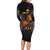 Personalized Papua New Guinea Milne Bay Long Sleeve Bodycon Dress Bagi Necklace Mix Lime Pot Grunge