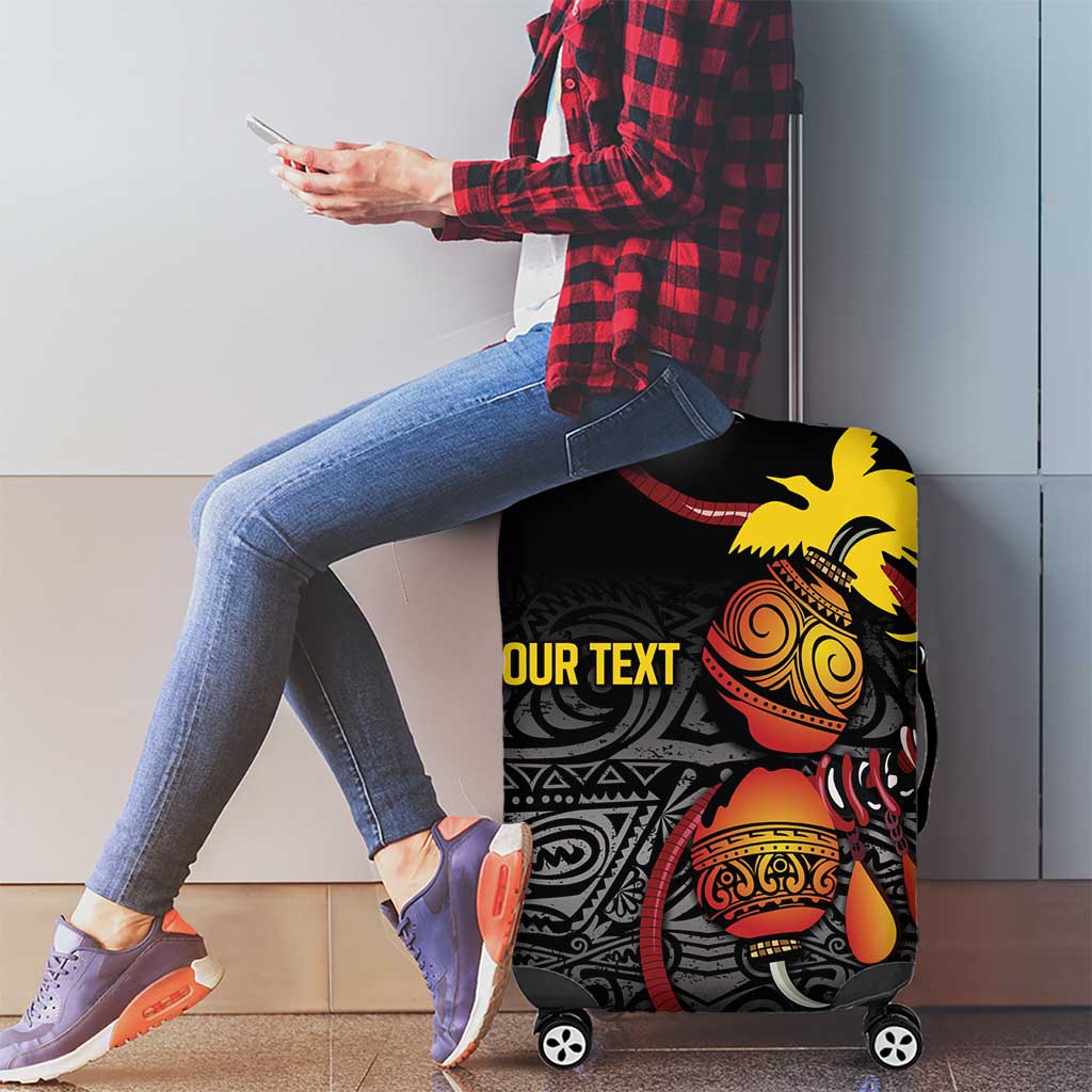 Personalized Papua New Guinea Milne Bay Luggage Cover Bagi Necklace Mix Lime Pot Grunge