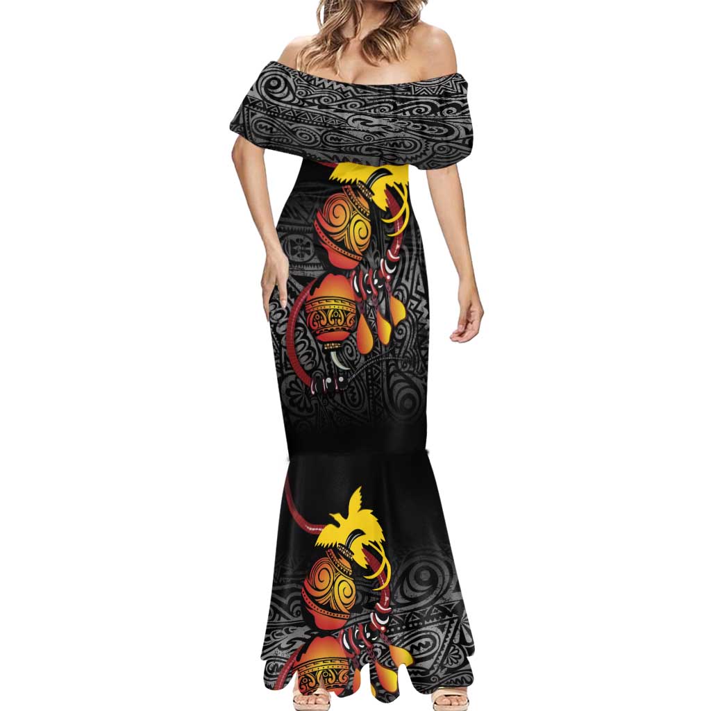 Personalized Papua New Guinea Milne Bay Mermaid Dress Bagi Necklace Mix Lime Pot Grunge