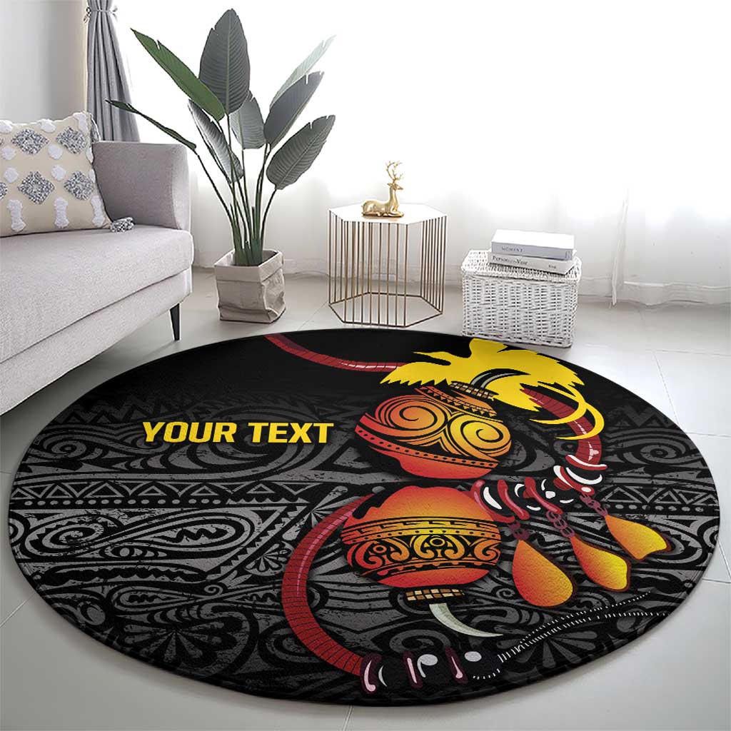 Personalized Papua New Guinea Milne Bay Round Carpet Bagi Necklace Mix Lime Pot Grunge