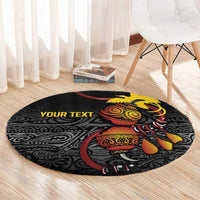 Personalized Papua New Guinea Milne Bay Round Carpet Bagi Necklace Mix Lime Pot Grunge