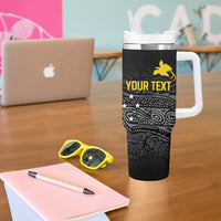 Personalized Papua New Guinea Milne Bay Tumbler With Handle Bagi Necklace Mix Lime Pot Grunge