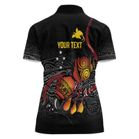 Personalized Papua New Guinea Milne Bay Women Polo Shirt Bagi Necklace Mix Lime Pot Grunge