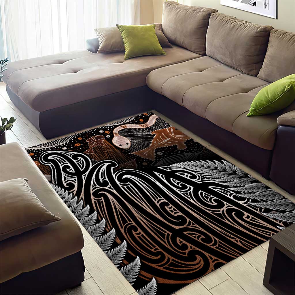 Aotearoa Maori - Australia Indigenous Area Rug Koiri Whakairo Mix Aboriginal Art - Polynesian Pride