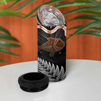 Aotearoa Maori - Australia Indigenous 4 in 1 Can Cooler Tumbler Koiri Whakairo Mix Aboriginal Art - Polynesian Pride