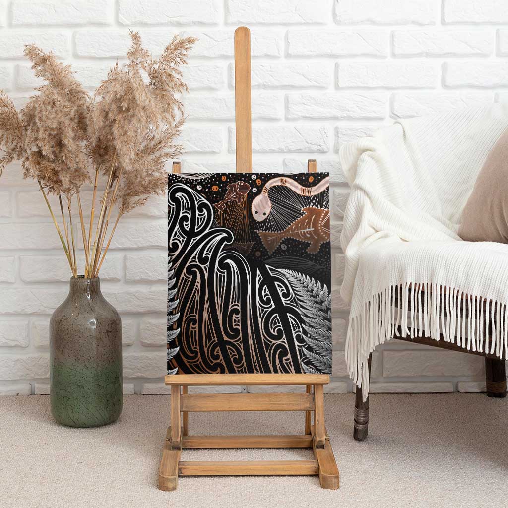 Aotearoa Maori - Australia Indigenous Canvas Wall Art Koiri Whakairo Mix Aboriginal Art - Polynesian Pride