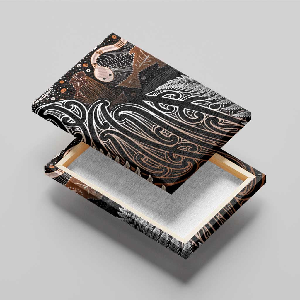 Aotearoa Maori - Australia Indigenous Canvas Wall Art Koiri Whakairo Mix Aboriginal Art - Polynesian Pride