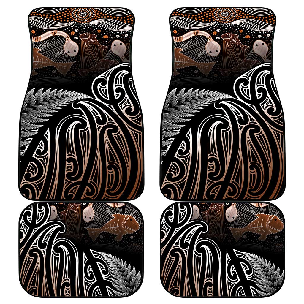 Aotearoa Maori - Australia Indigenous Car Mats Koiri Whakairo Mix Aboriginal Art - Polynesian Pride