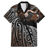 Aotearoa Maori - Australia Indigenous Family Matching Mermaid Dress and Hawaiian Shirt Koiri Whakairo Mix Aboriginal Art LT7 Dad's Shirt - Short Sleeve Brown - Polynesian Pride