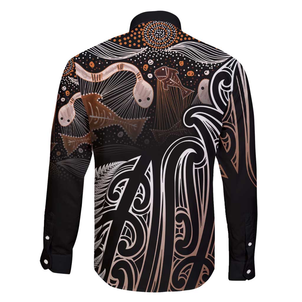 Aotearoa Maori - Australia Indigenous Family Matching Puletasi and Hawaiian Shirt Koiri Whakairo Mix Aboriginal Art LT7 - Polynesian Pride