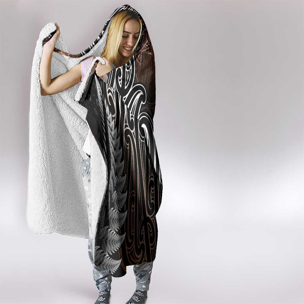 Aotearoa Maori - Australia Indigenous Hooded Blanket Koiri Whakairo Mix Aboriginal Art LT7 - Polynesian Pride