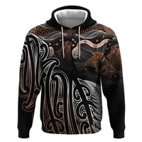 Aotearoa Maori - Australia Indigenous Hoodie Koiri Whakairo Mix Aboriginal Art - Polynesian Pride