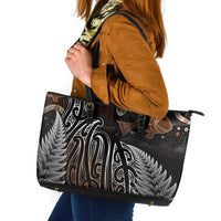 Aotearoa Maori - Australia Indigenous Leather Tote Bag Koiri Whakairo Mix Aboriginal Art - Polynesian Pride
