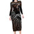Aotearoa Maori - Australia Indigenous Long Sleeve Bodycon Dress Koiri Whakairo Mix Aboriginal Art - Polynesian Pride