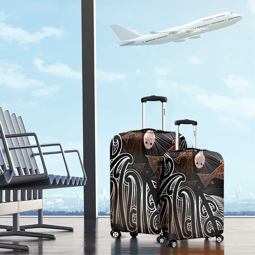 Aotearoa Maori - Australia Indigenous Luggage Cover Koiri Whakairo Mix Aboriginal Art - Polynesian Pride