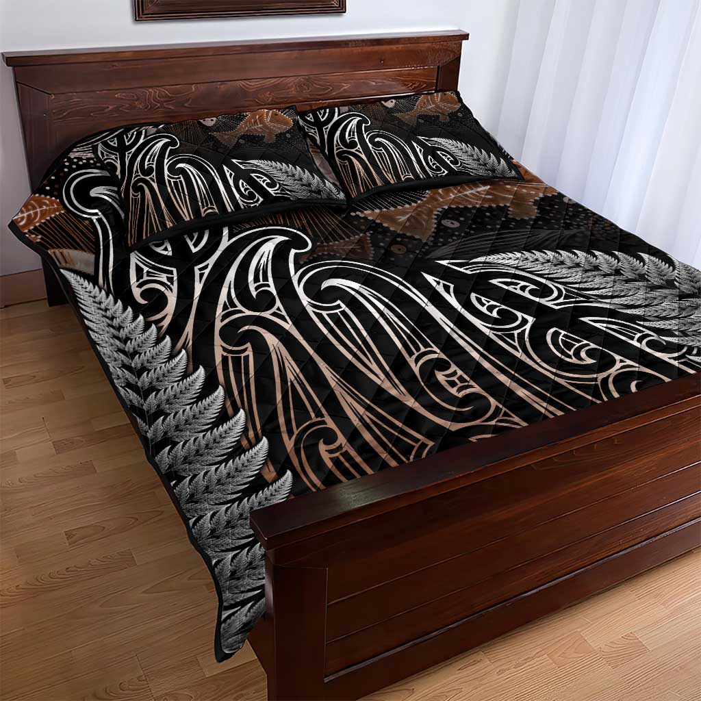 Aotearoa Maori - Australia Indigenous Quilt Bed Set Koiri Whakairo Mix Aboriginal Art - Polynesian Pride