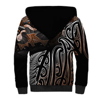 Aotearoa Maori - Australia Indigenous Sherpa Hoodie Koiri Whakairo Mix Aboriginal Art - Polynesian Pride