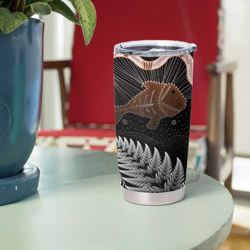 Aotearoa Maori - Australia Indigenous Tumbler Cup Koiri Whakairo Mix Aboriginal Art - Polynesian Pride