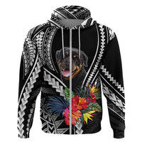 Personalised Polynesian Dog Hoodie Rottweiler With Polynesia Pattern Curve Style LT7 - Polynesian Pride