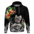 Personalised Polynesian Hoodie With Yorkshire Terrier Floral Style LT7 Black - Polynesian Pride