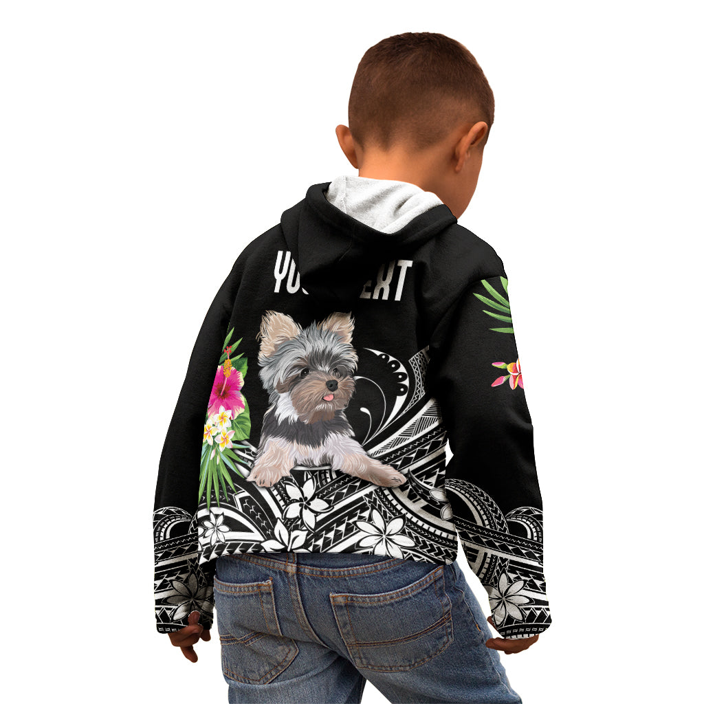 Personalised Polynesian Kid Hoodie With Yorkshire Terrier Floral Style LT7 - Polynesian Pride