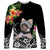 Personalised Polynesian Long Sleeve Shirt With Yorkshire Terrier Floral Style LT7 Unisex Black - Polynesian Pride