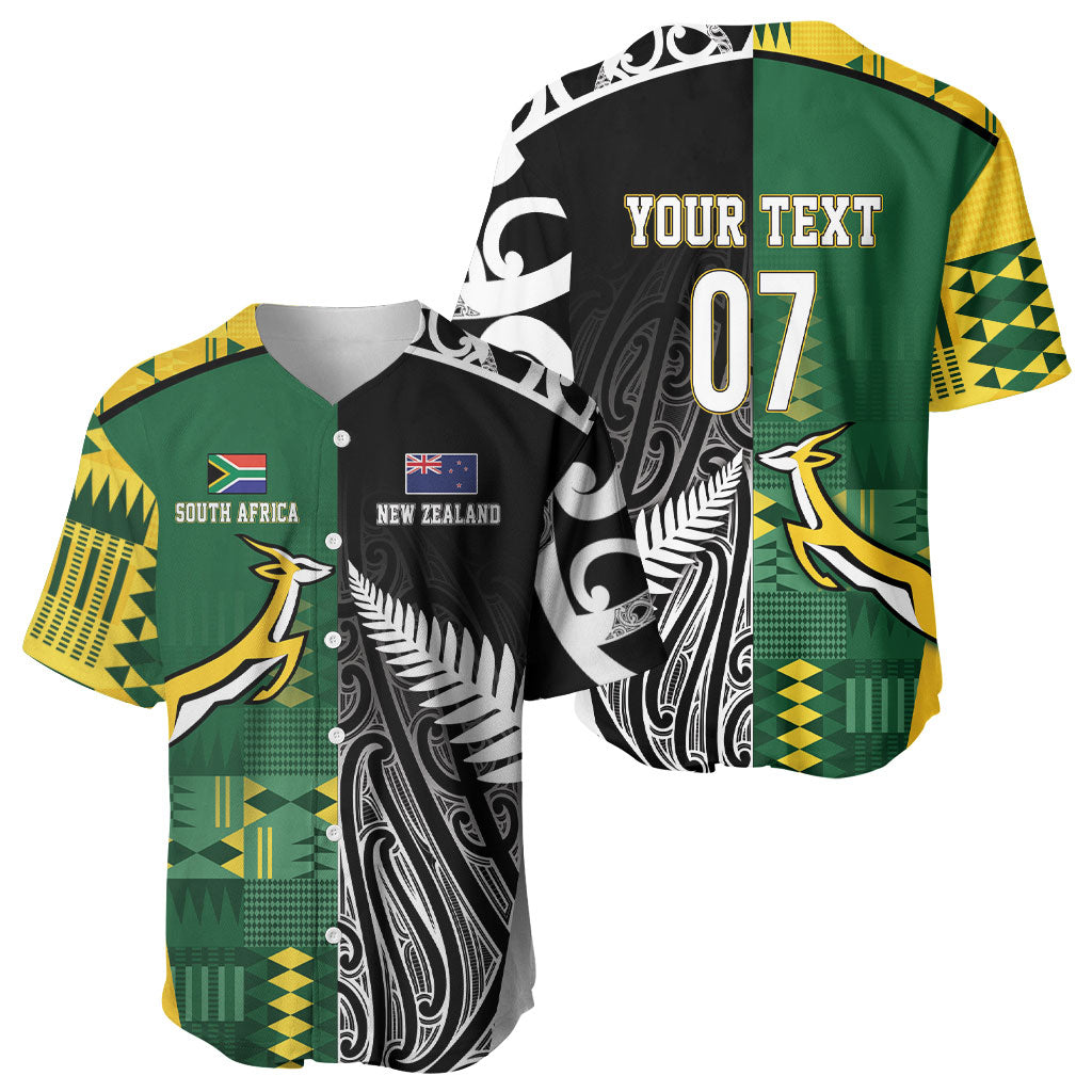 Custom Rugby South Africa New Zealand Greatest Rivals Baseball Jersey Tribal Motifs LT7 - Polynesian Pride