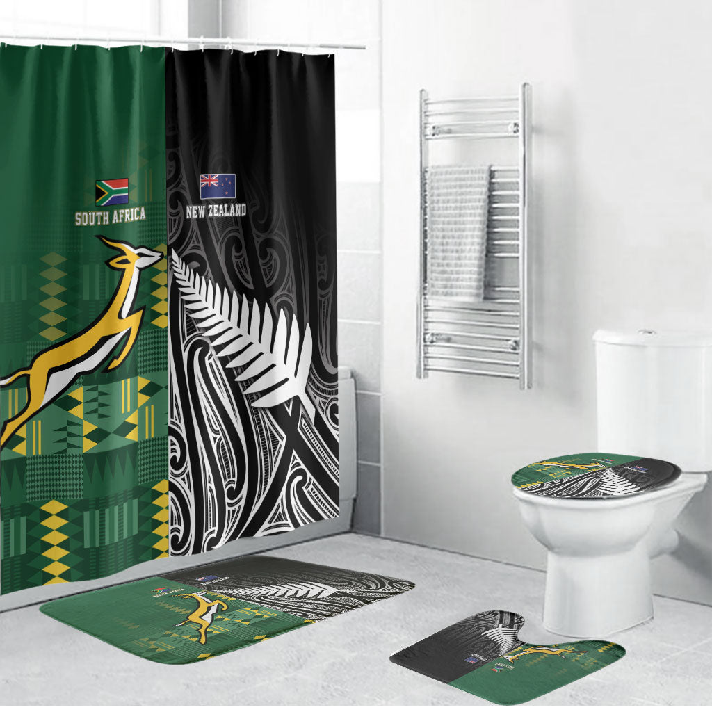 Rugby South Africa New Zealand Greatest Rivals Bathroom Set Tribal Motifs LT7 Bathroom Set (4 pcs) Multicolor - Polynesian Pride
