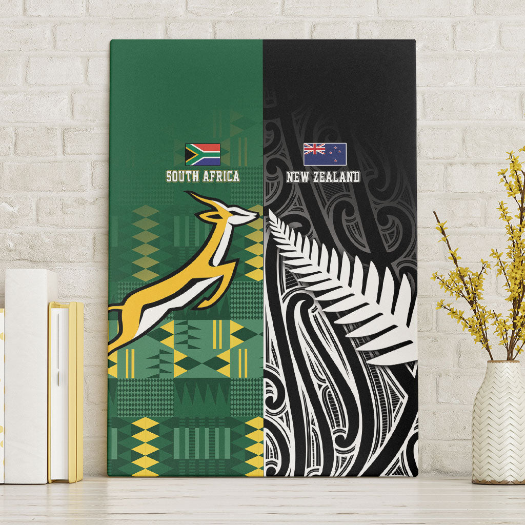 Rugby South Africa New Zealand Greatest Rivals Canvas Wall Art Tribal Motifs LT7 Without Frame Multicolor - Polynesian Pride