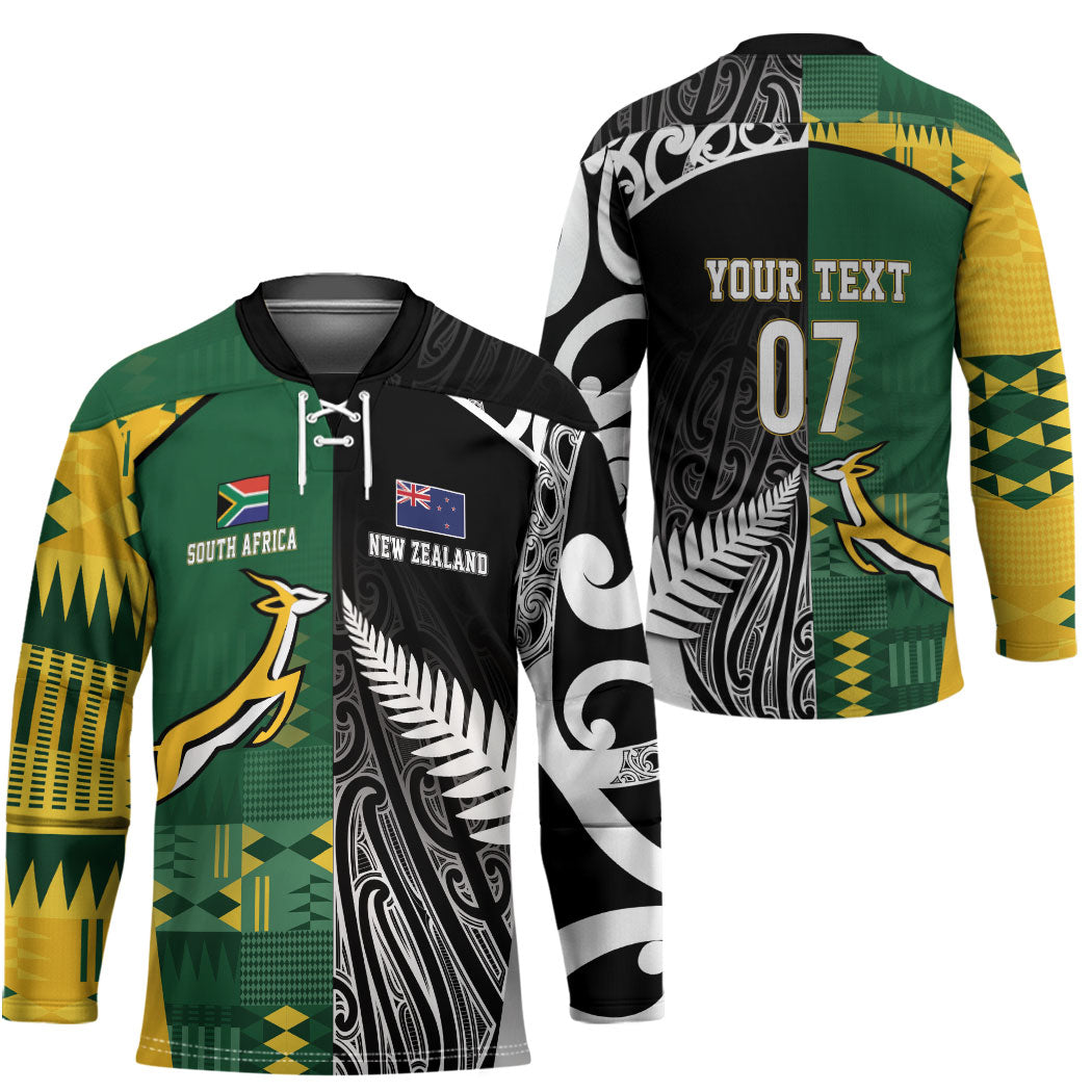 Custom Rugby South Africa New Zealand Greatest Rivals Hockey Jersey Tribal Motifs LT7 - Polynesian Pride